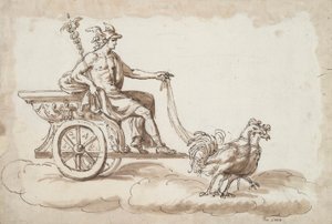Mercury in a Chariot tegnet av Roosters av Unknown