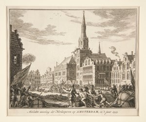 Mislykket angrep av Herdooperen på Amsterdam, i av Unknown