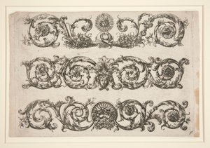 Ornamental design med blomster-arabesker (sol) av Unknown