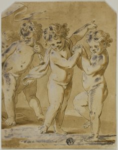 Putti Bacchanale av Unknown