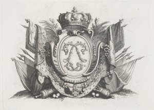 Royal Crest med krone og flagg og interlaced av Unknown