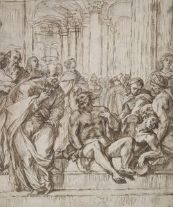 De hellige Peter og Paulus helbreder den lamme mannen av Unknown