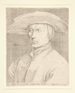 Selvportrett av kunstneren, 1525 [Portrett av en mann, såkalt Lucas van Leyden, selvportrett] av Unknown