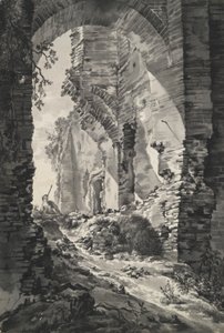 Inngangsporten til ruinene av Brederode Castle, Holland, med Shepherd av Unknown
