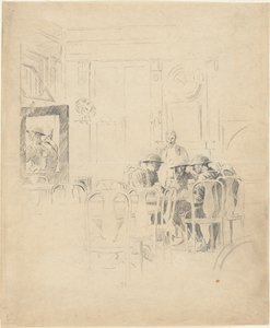 Uten tittel (Soldater på en kafé) av Unknown