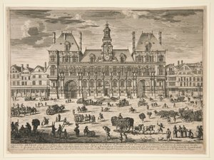 Utsikt over Hotel de Ville, Paris av Unknown