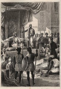 A Journey (1792-1795) to Egypt and the Near East by William George Browne (1768-1813): Browne meets the Sultan of Darfur Ald el Raschman (Abd-er-Rahman, known as El-Rachid or the Just), at El Fasher (Al-Fashir, Sudan) in 1793 - illustration from “The Great av Unknown artist