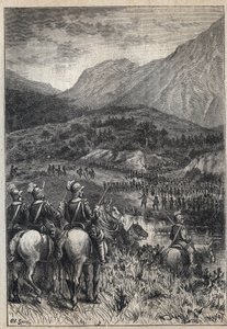 A battlefield - 19th century illustration for the historical novel “The Puritans of Scotland” (Old Mortality) by Walter Scott (1771-1832) av Unknown artist