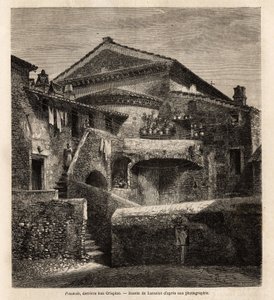 En cloaca bak kapellet i San Crispino av Unknown artist