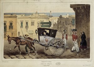Et stikk i gatene på Malta - gravering av Unknown artist
