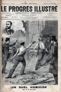En drapsduell - 1. mars 1895, en duell med talen mellom to medlemmer av komiteen for fransk Afrika, som tidligere var gode kamerater, Alfred Le Chatelier og Hippolyte Percher, alias Harry Alis, og denne av Unknown artist