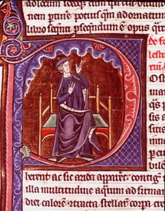 En munk som lager miniatyrberetningene fra manuskriptet "Speculum historiale" av Vincent de Beauvais (1184/94-1264) Laon fra 1200-tallet, kommunalt bibliotek av Unknown artist