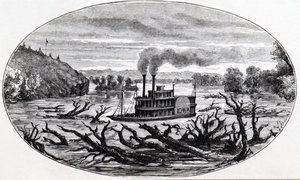 En hjuldamper på øvre Missouri av Unknown artist