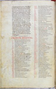 En side fra Bibelen fra det 11. århundre med det første kapittelet i Numbers Book av Unknown artist