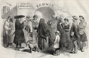 En gate i Valletta (Valletta) på øya Malta (Malta) i 1857. av Unknown artist
