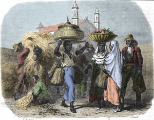 En reisende brødselger på Cuba, gravering fra 1870 av Unknown artist