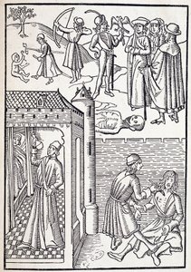 En urolog og kirurg på 1400-tallet. av Unknown artist