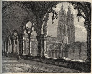 Abbaye Saint-Jean-des-Vignes - Soissons - (Saint Jean des Vignes) - gravering i "" PATRIE" - PECTUREQUIREQUE BESKRIVELSE AV FRANKRIKE I 6 BIND AV LUCIEN HUARD - slutten av 1800-tallet av Unknown artist