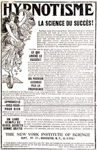 Reklame for en hypnosebok - i "" Le Petit Journal"" av Unknown artist
