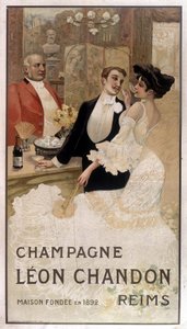 Reklameplakat for Léon Chandon champagne, sent på 1800-tallet av Unknown artist