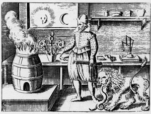 Alchimie - La flamamme - Gravering av 1659 i "L