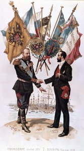 Alexander III ved signeringen av den fransk-russiske handelsavtalen (Kronstadt 1891 - Toulon 1893), Bianchetti-samlingen av Unknown artist