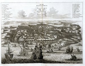 Alexandria utsikt over havet - gravering av Dapper av Unknown artist