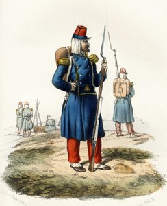 Algerie, light infantry of the French army of Africa during the 1830 expedition. In “” Storia d