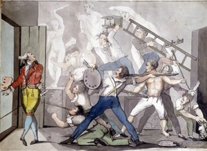 Allegori om maleren. 1800-talls gravering. av Unknown artist