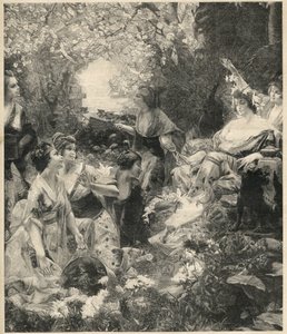 Amaterasu goddess of the Sun (goddess of the sun) engraving by Paul Francois Quinsac (1858-1929) - Engraving of 1899 av Unknown artist