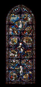 Ambulerende vindu (farget glass av Unknown artist