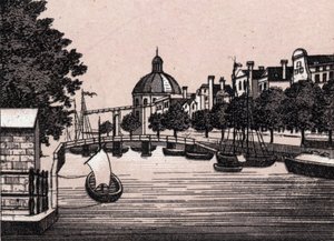 Amsterdam, Holland: utsikt over Singel-kanalen. i "" Verden illustrerer 168 visninger"" Udatert (slutten av 1800-tallet) av Unknown artist