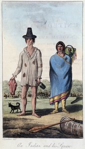 En indianer og hans squaw, Canada av Unknown artist