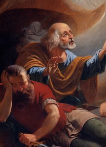 En engel frigjør Sankt Peter fra fengselet, tegnet F. Devigne (?) av Unknown artist