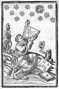 En astrolog måler høyden under måneformørkelsen. av Unknown artist