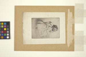 Annie, sittende (etsing) av Unknown artist
