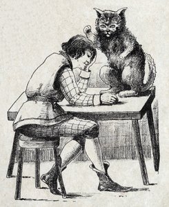 Anonymous illustration for “” Le chat Botte””, tale by Charles Perrault (1628-1703), French writer. Imagery Marcel Vagne, Jarville Nancy, undated (late 19th century). av Unknown artist