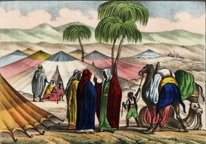 Arabisk campingvogn i Algerie av Unknown artist