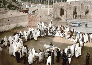 Arabiske sjonglører i Alger. Photochrome v. 1895. av Unknown artist
