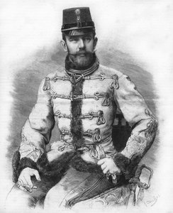 Erkehertug Rudolf av Habsburg (1858-1889), kronprins av Østerrike. Gravering av 1889. av Unknown artist