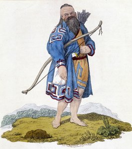 Bueskytter av en russisk befolkning. Illustrasjon fra 1803. av Unknown artist