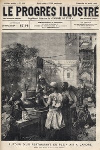 Around an open-air restaurant in Lahore, Pakistan - cover of “The illustrious progress”” of March 1899 - av Unknown artist