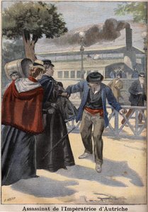 Assassination of Impress Elisabeth of Austria (Sissi) by an Italian anarchist in Geneva av Unknown artist
