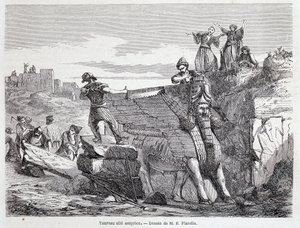 Assyrisk bevinget okse på stedet til Nineve - i "" Tour du monde"" 1. sem. 1863. av Unknown artist