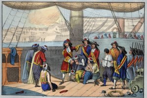 August 1682: bombing av Alger av Duquesne. (Abraham, Marquis Duquesne av Unknown artist