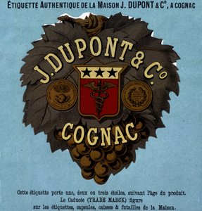 Autentisk etikett av J. Dupont & C¡, Cognac. 1882-utgaven av Unknown artist