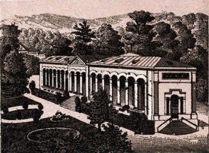 Baden Baden (Baden-Baden), Tyskland: utsikt over søylegangen. i "Verden illustrerer 168 visninger"" Udatert (slutten av 1800-tallet) av Unknown artist