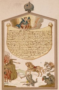 Kampscene med kanon i middelalderen - ex-voto Saint Barbe av Unknown artist