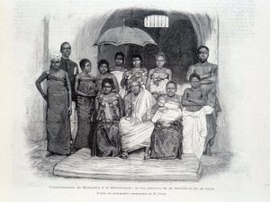 Behanzins internering på Martinique: kongen omgitt av familien og suiten hans av Unknown artist