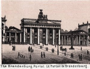 Berlin, Germany: view of the Brandenburg Portal. in “” The world illustrates 168 views”” Undated (end 19th century) av Unknown artist